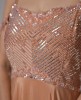 Soft Crepe Dusty Peach Stylist Party Wear Gown 